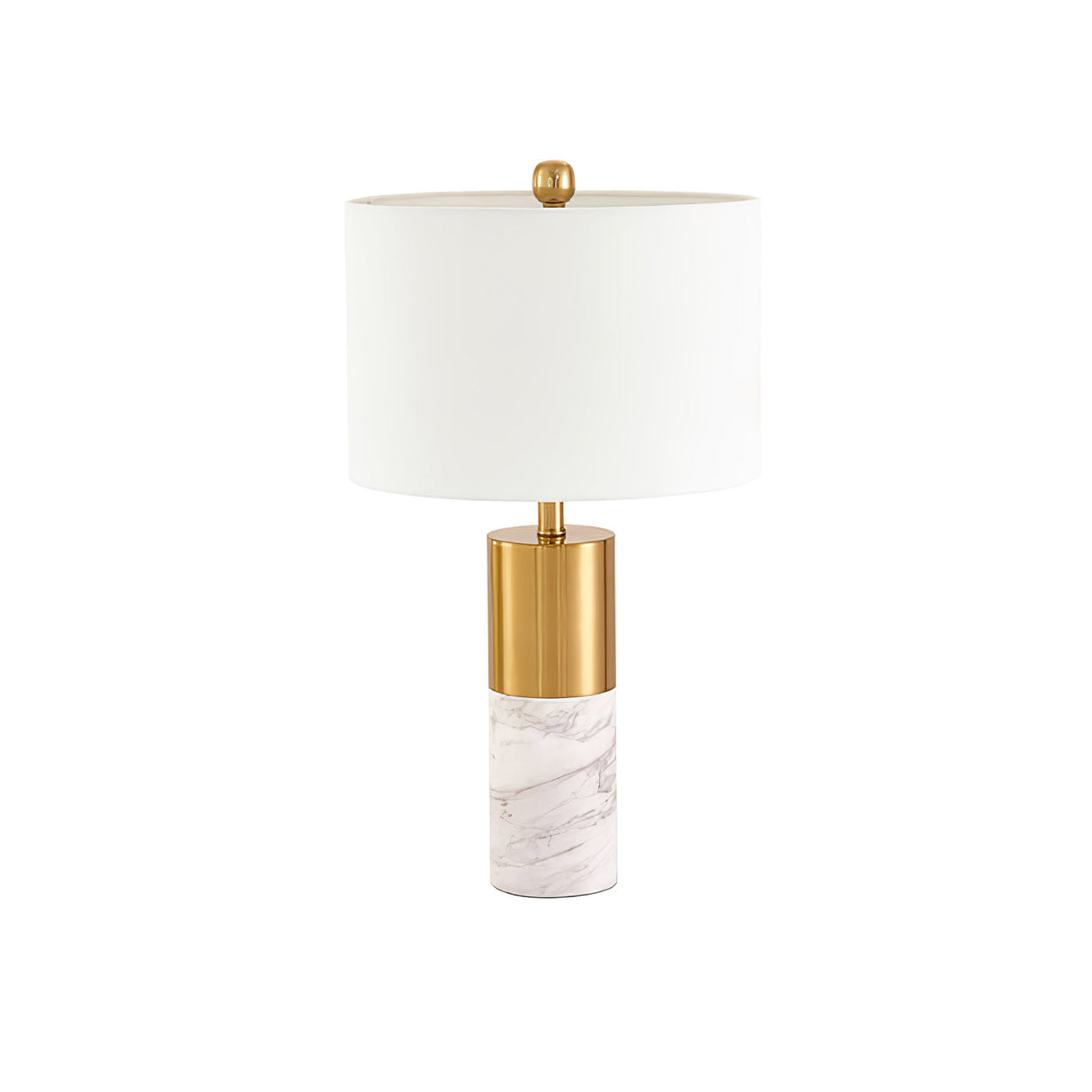 Modern Marble Table Lamp Gold Metal and White Shade - Product detail 12
