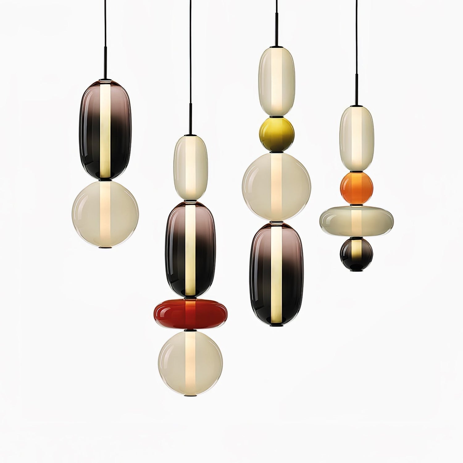 Modern Glass Pendant Light  Stacked Geometric Shapes - Product detail 39
