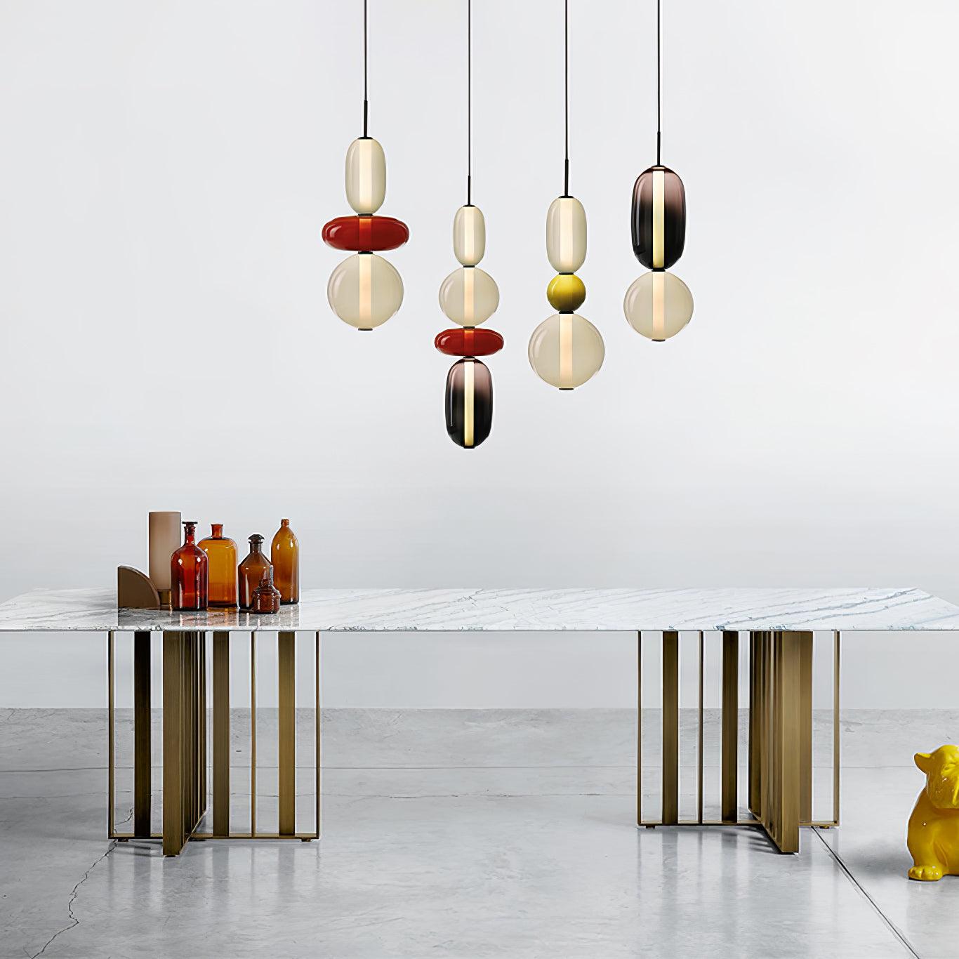 Modern Glass Pendant Light  Stacked Geometric Shapes - Product detail 6
