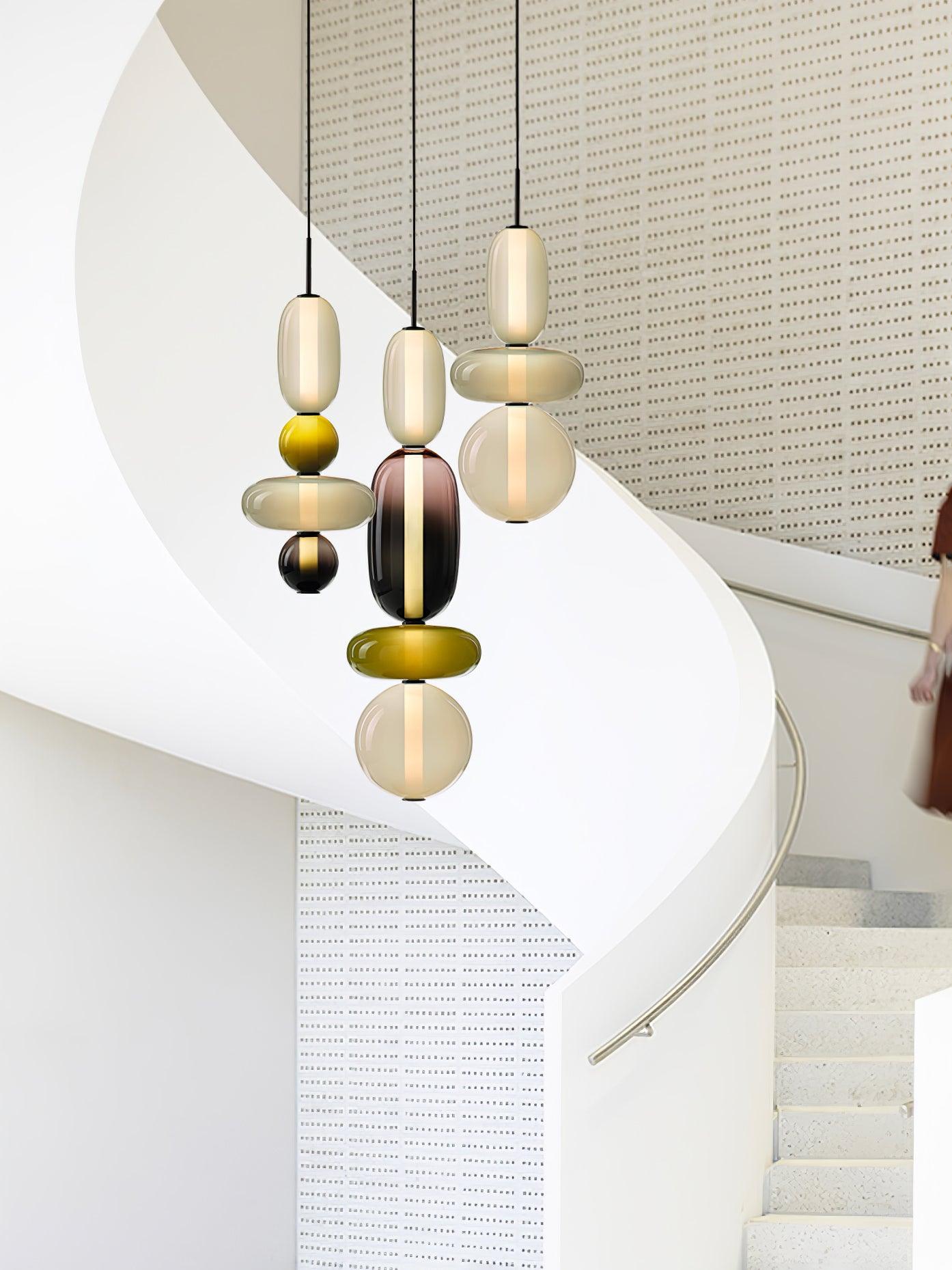 Modern Glass Pendant Light  Stacked Geometric Shapes - Product detail 21