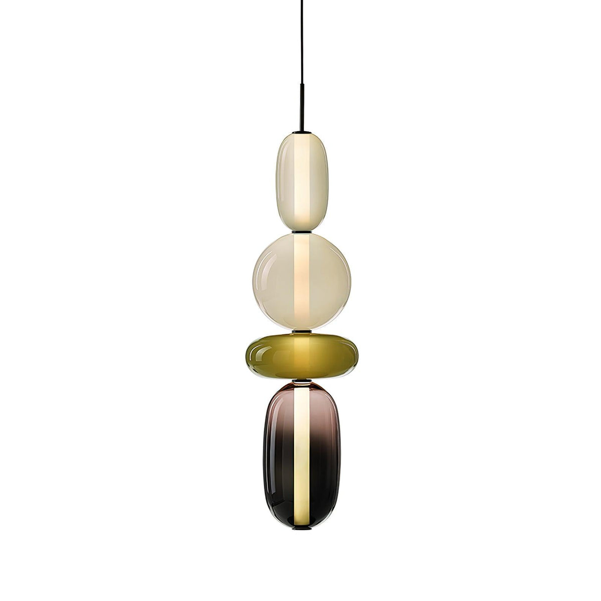 Modern Glass Pendant Light  Stacked Geometric Shapes - Product detail 55