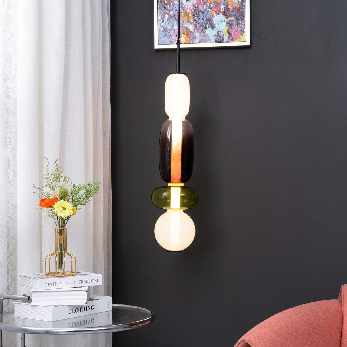 Modern Glass Pendant Light Stacked Bubble Design - Product detail 5