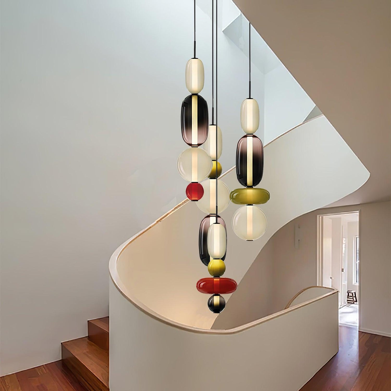 Modern Glass Pendant Light  Stacked Geometric Shapes - Product detail 15