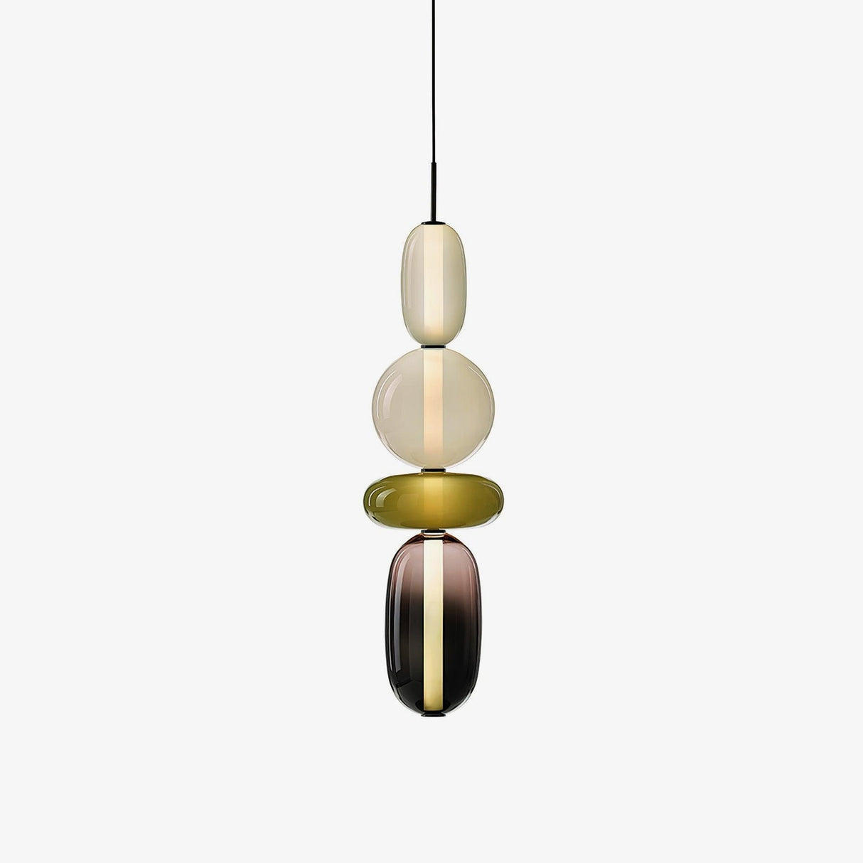 Modern Glass Pendant Light  Stacked Geometric Shapes - Product detail 33