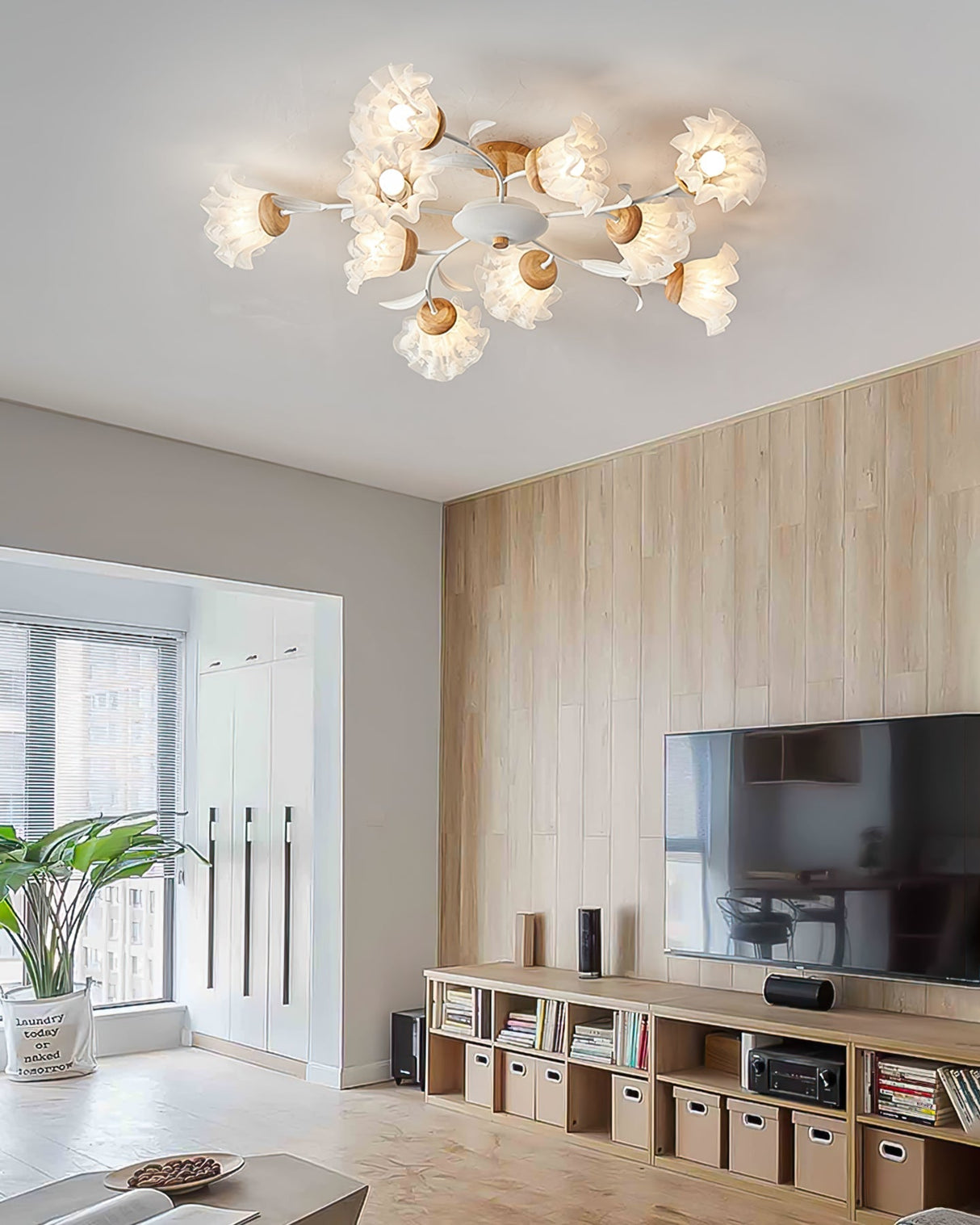 Floral Ceiling Light White Petal Shade Design - Product detail 5