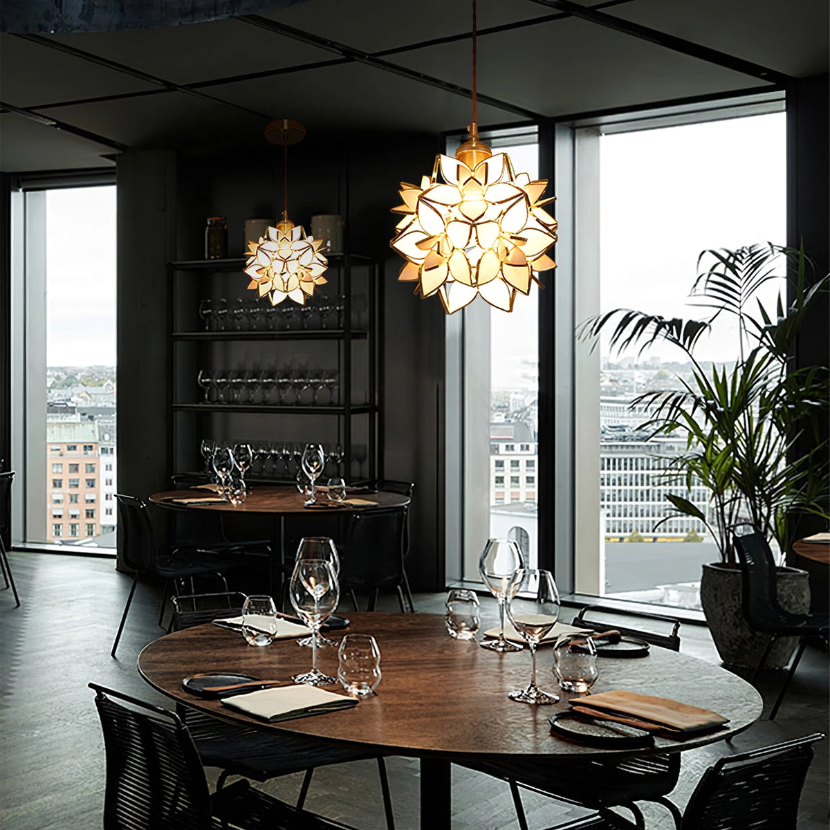 Modern Floral Pendant Light Geometric Petal Design - Product showcase