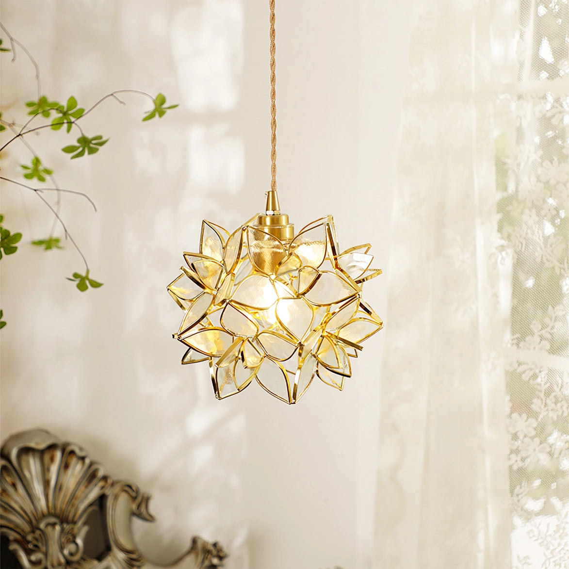 Modern Floral Pendant Light Geometric Petal Design - Product example