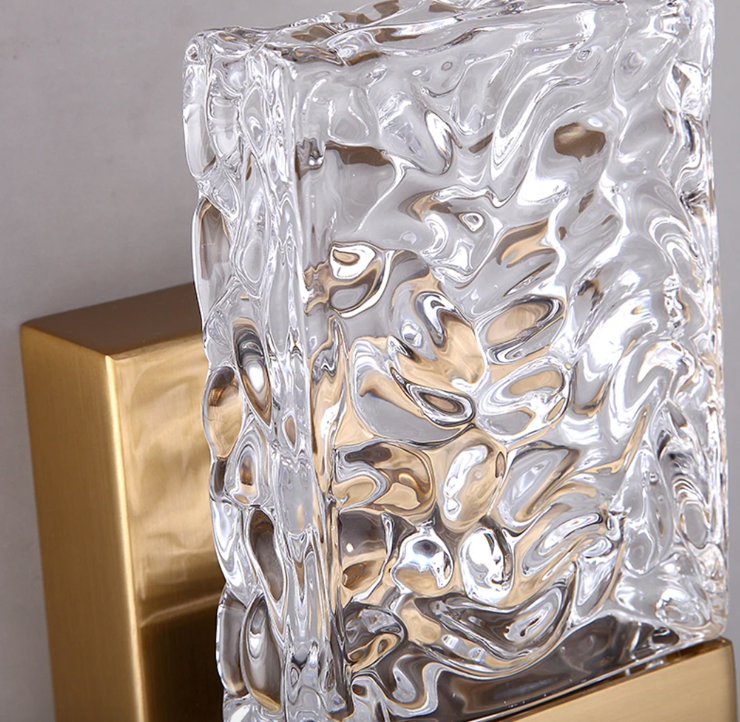 Modern Crystal Wall Light Textured Glass LED Sconce - Product detail 5