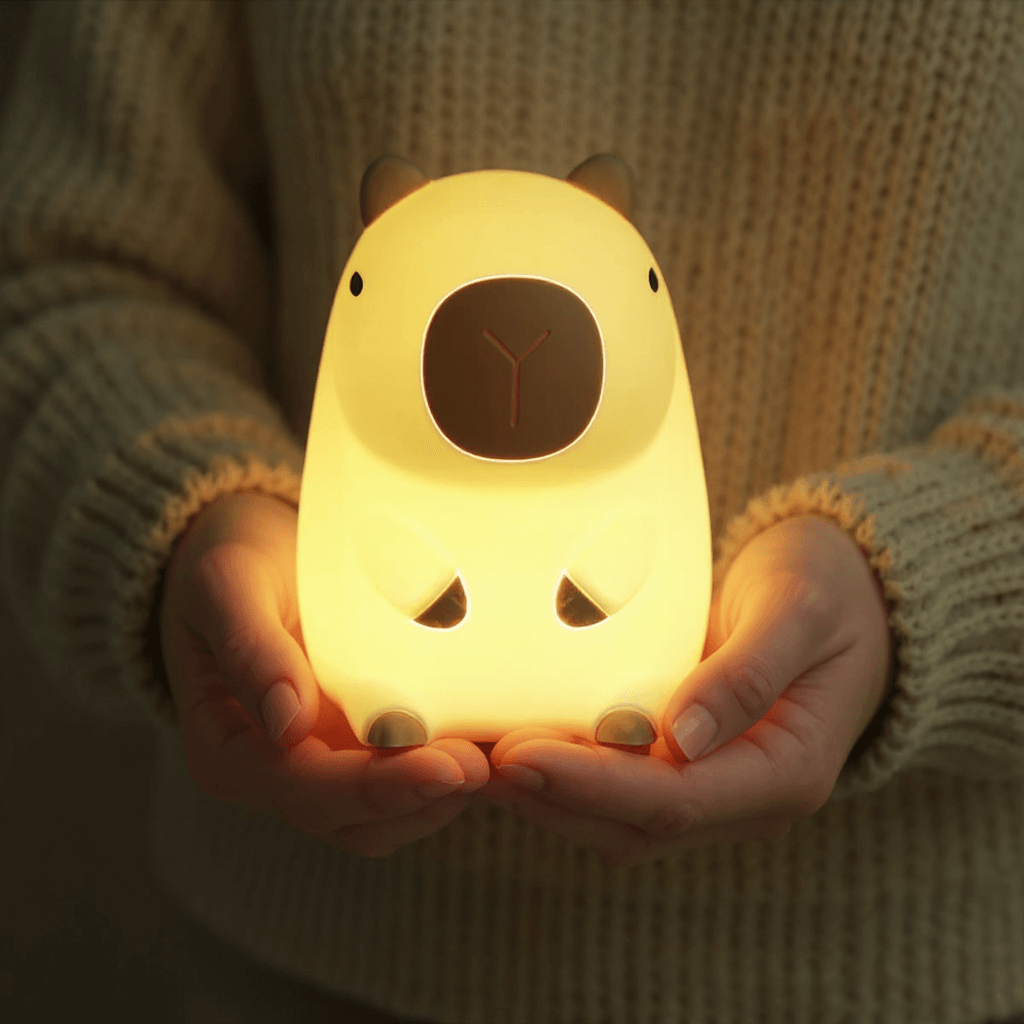Capybara Night Light Adjustable Silicone LED with Timer Function - Detailed view