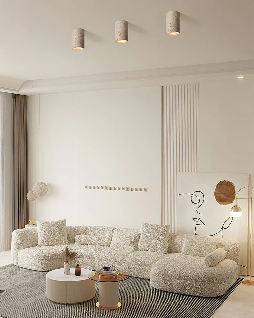 Modern Ceiling Light Textured Cylindrical Design - Product detail 8