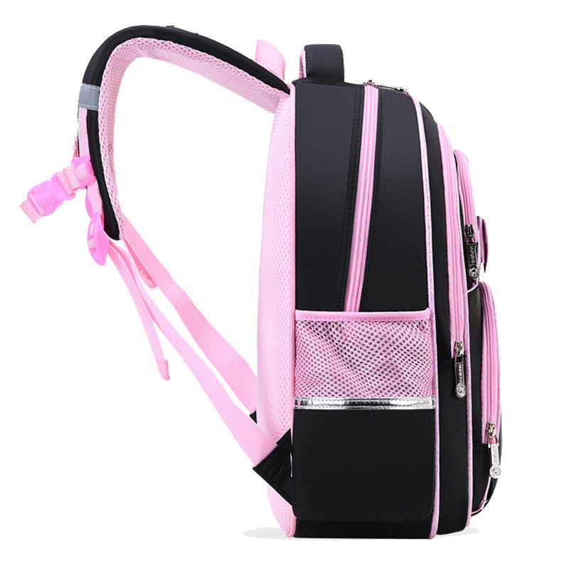Kids Cat School Backpack  Pink Star Pattern With Pencil Case - Product example