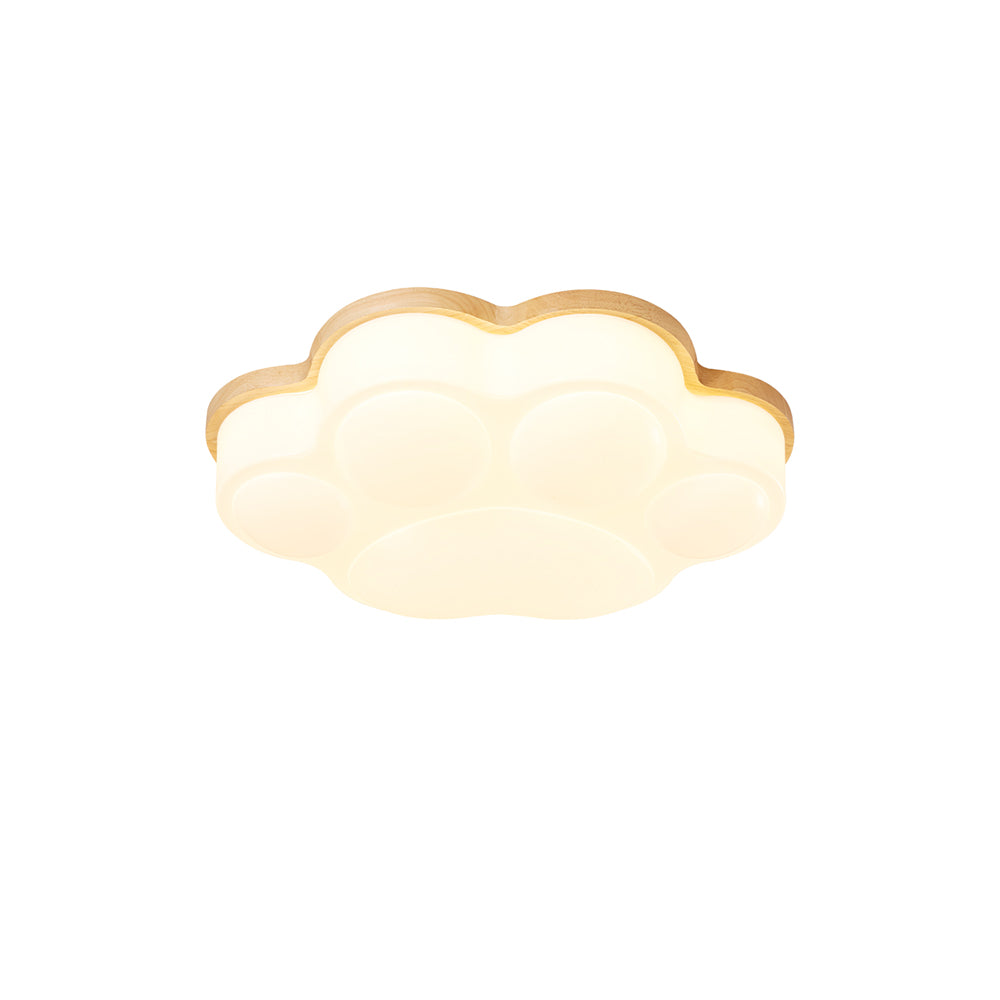Cat Paw Ceiling Light Wood Trim White LED Design - Product detail 20