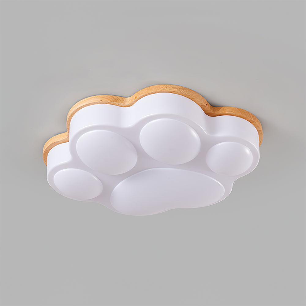 Cat Paw Ceiling Light Wood Trim White LED Design - Product detail 9