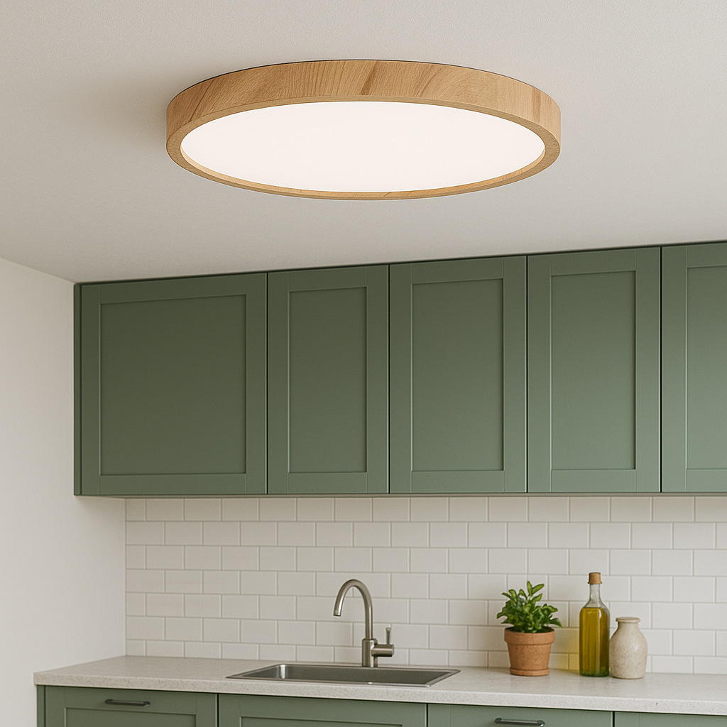 Wood Grain Ceiling Light LED Round Flush Mount - Product detail 4