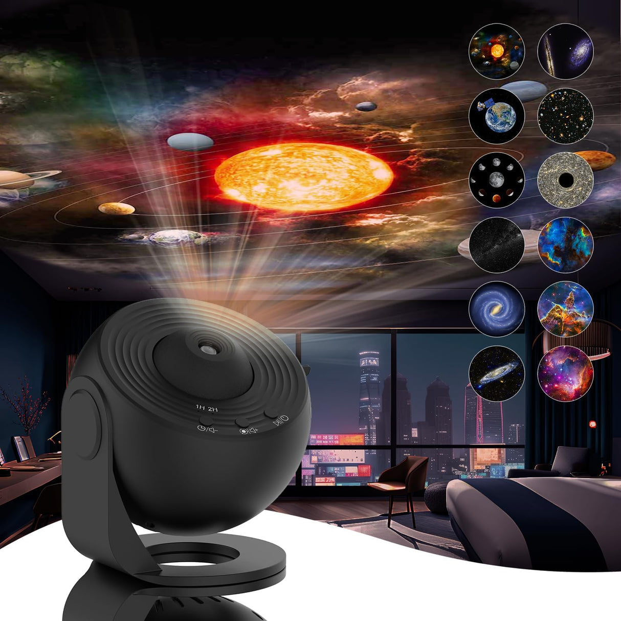 Galaxy Star Projector HD 360 Rotation with 12 Effects - Detailed view