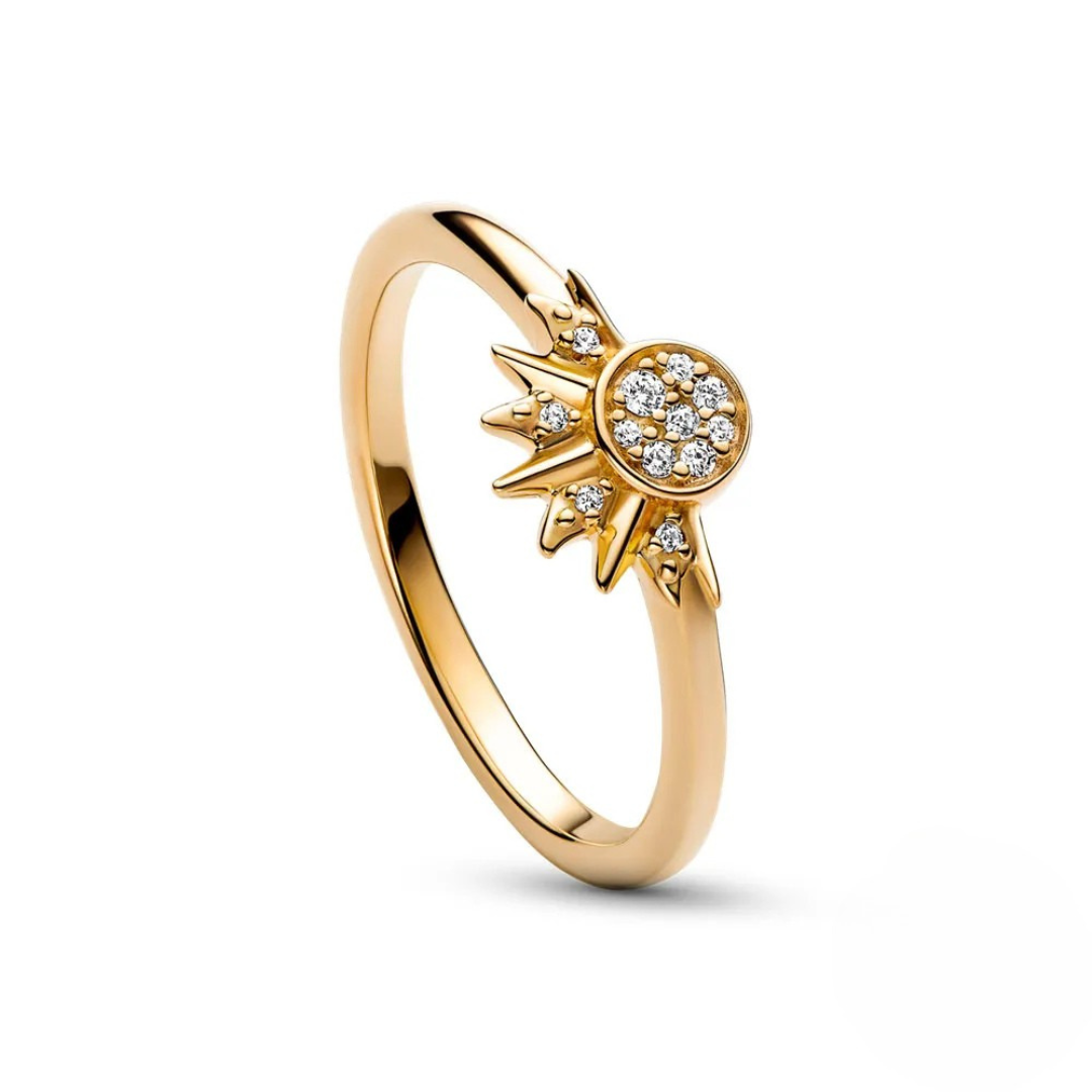 Sun Moon Ring Sterling Silver Two-Tone Celestial Design - Product detail 7