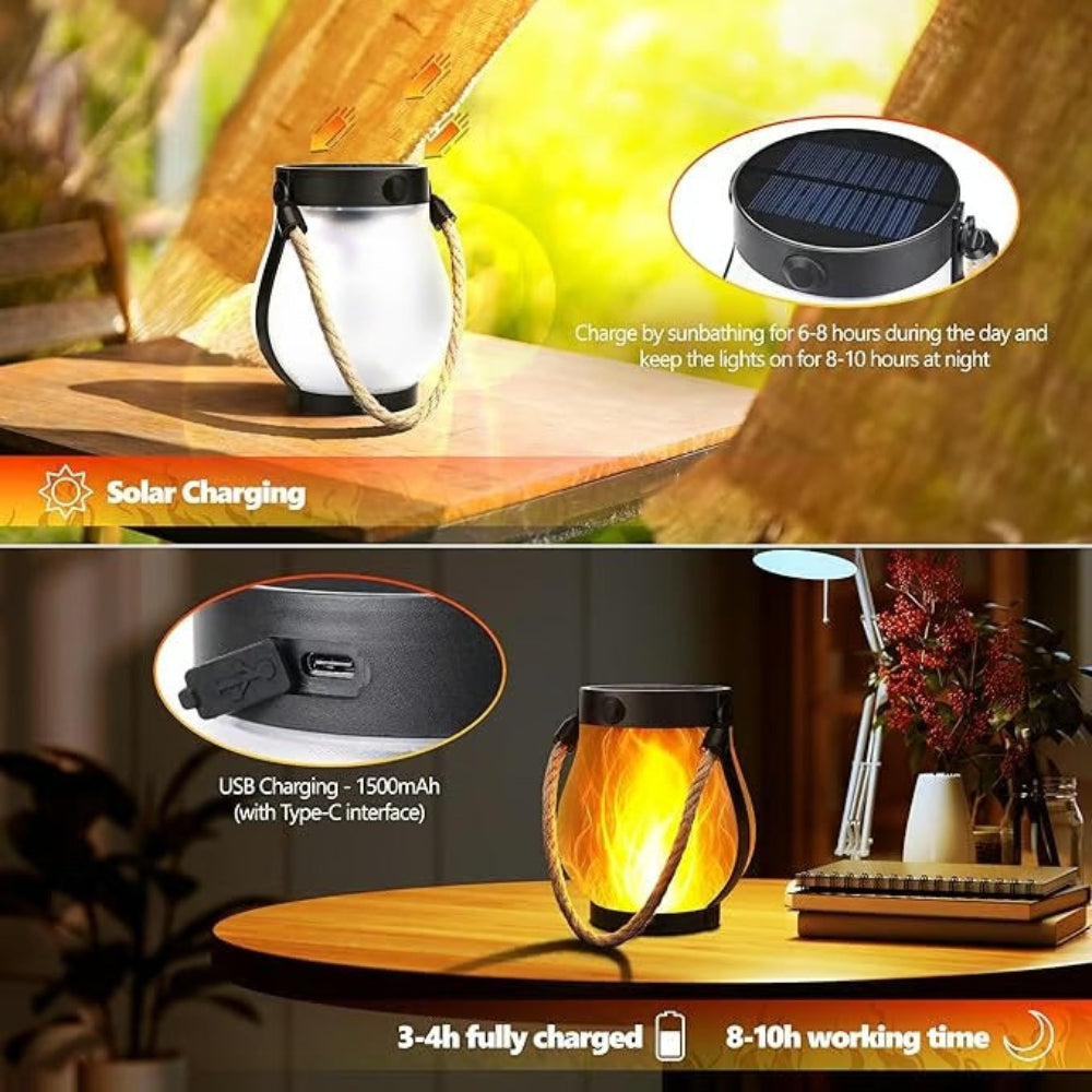 Solar Flame Lantern Waterproof Flickering LED Outdoor Light - Product detail 6