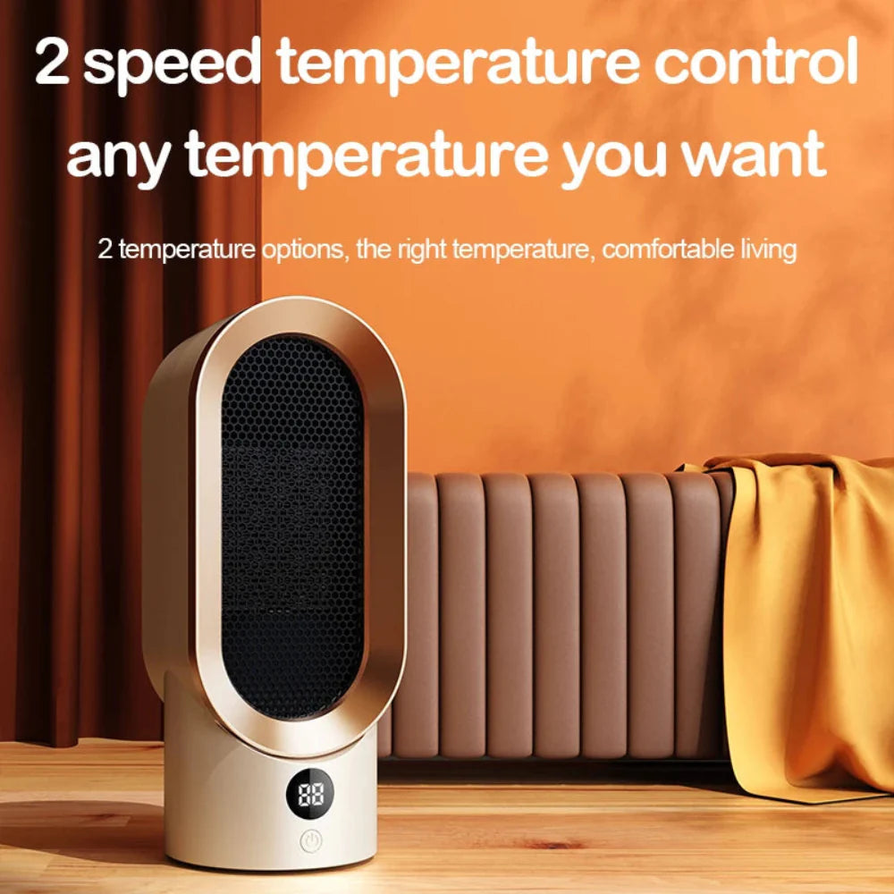 Compact Electric Space Heater PTC Ceramic Fan Heater with Digital Display - Detailed view