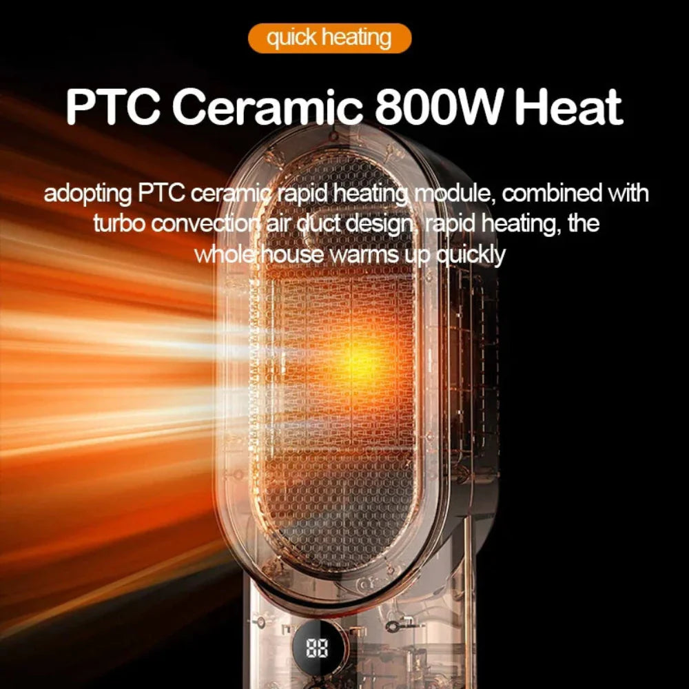 Compact Electric Space Heater PTC Ceramic Fan Heater with Digital Display - Product example