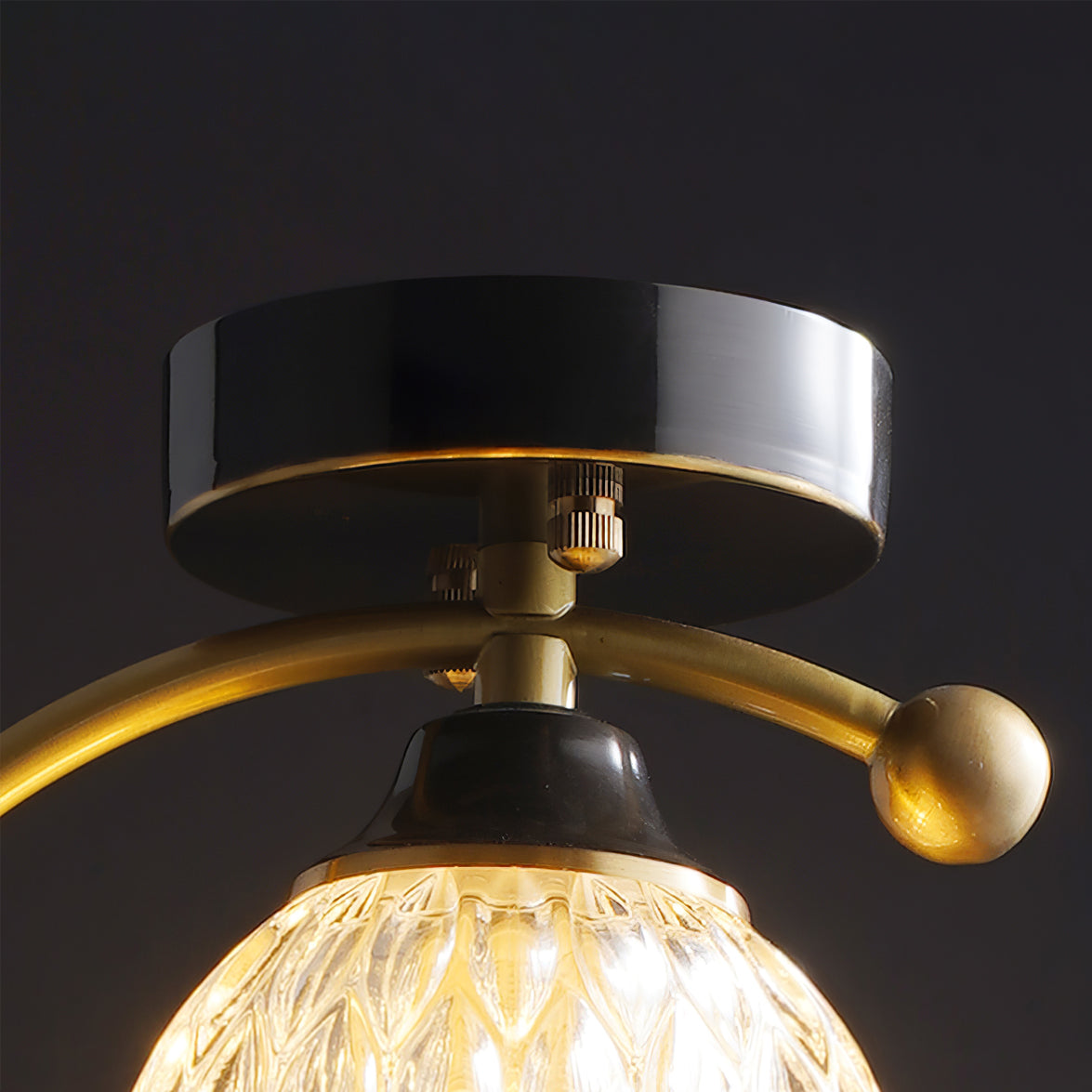 Modern Bird Ceiling Light Brass Frame Glass Shade - Product detail 7