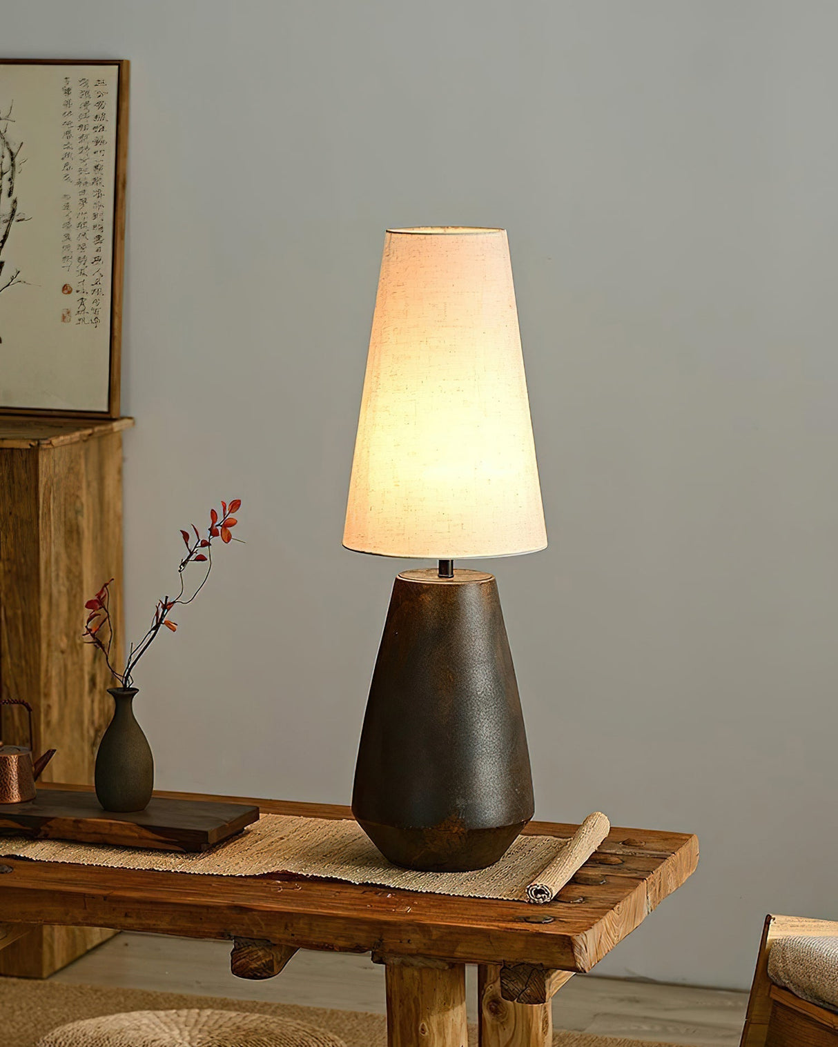 Ceramic Table Lamp Tapered Base With Fabric Shade - Product detail 12