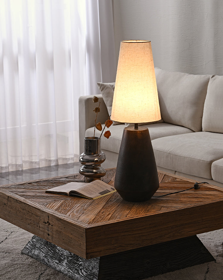 Ceramic Table Lamp Tapered Base With Fabric Shade - Product detail 5