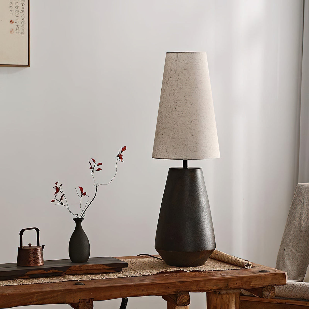 Ceramic Table Lamp Tapered Base With Fabric Shade - Product detail 14