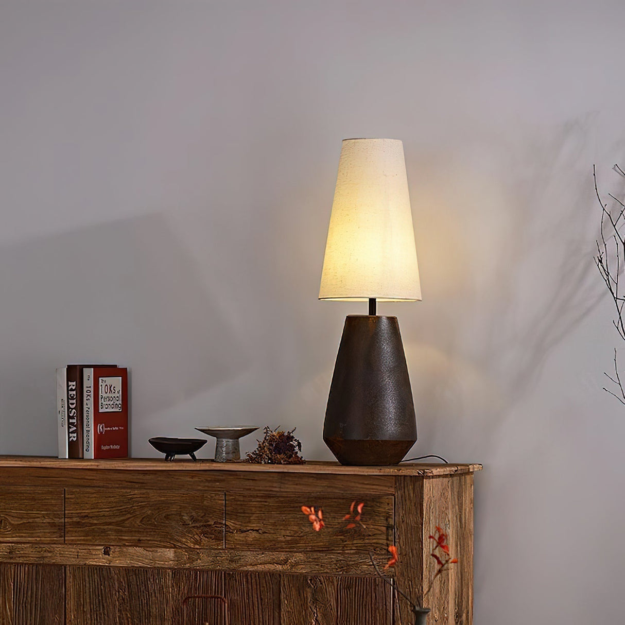 Ceramic Table Lamp Tapered Base With Fabric Shade - Product detail 13