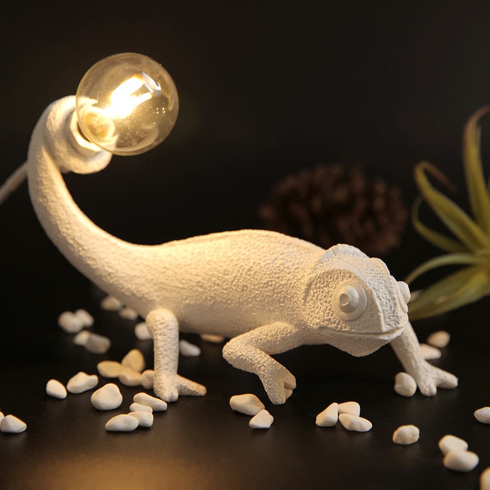 Chameleon Table Lamp White Resin Animal Design - Product detail 10