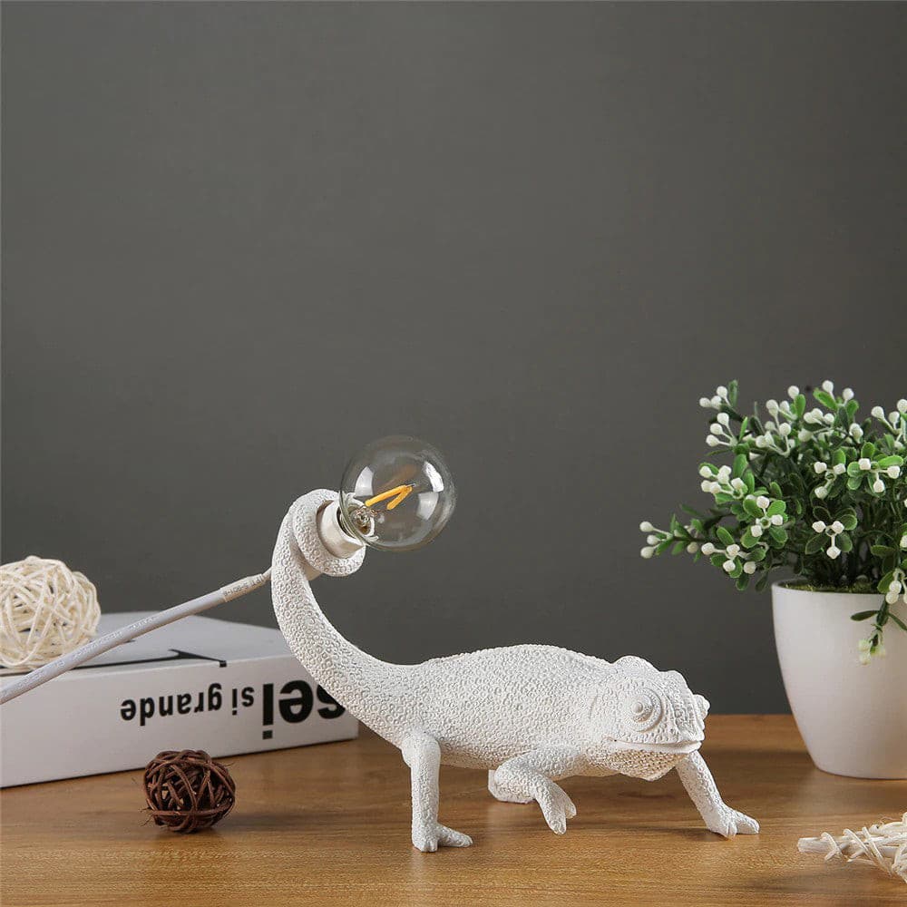 Chameleon Table Lamp White Resin Animal Design - Product detail 33
