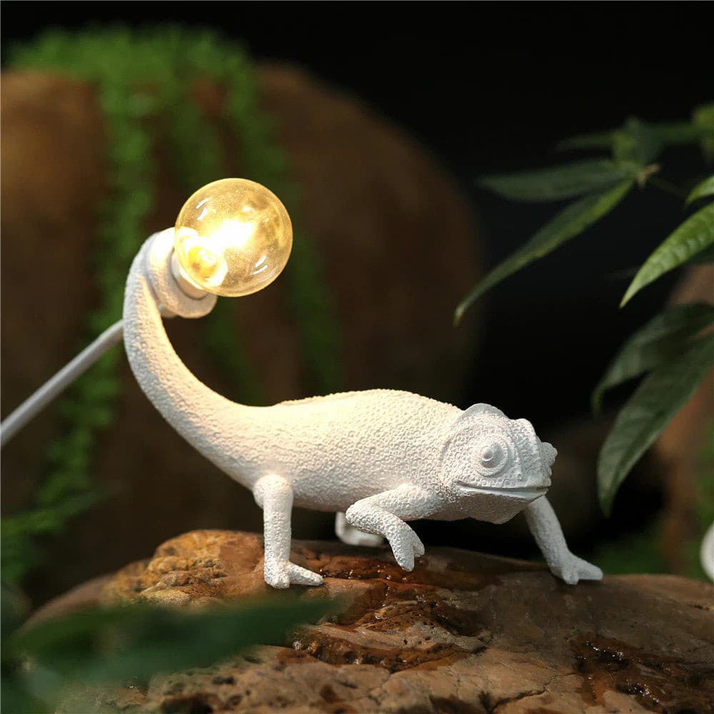 Chameleon Table Lamp White Resin Animal Design - Product detail 11