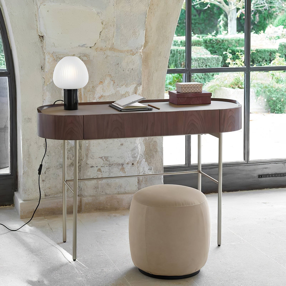 Modern Table Lamp Frosted Glass Dome With Marble Base - Product detail 13