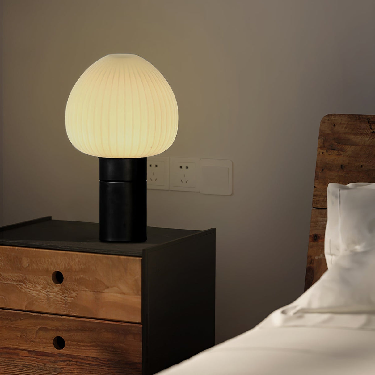 Modern Table Lamp Frosted Glass Dome With Marble Base - Product detail 14
