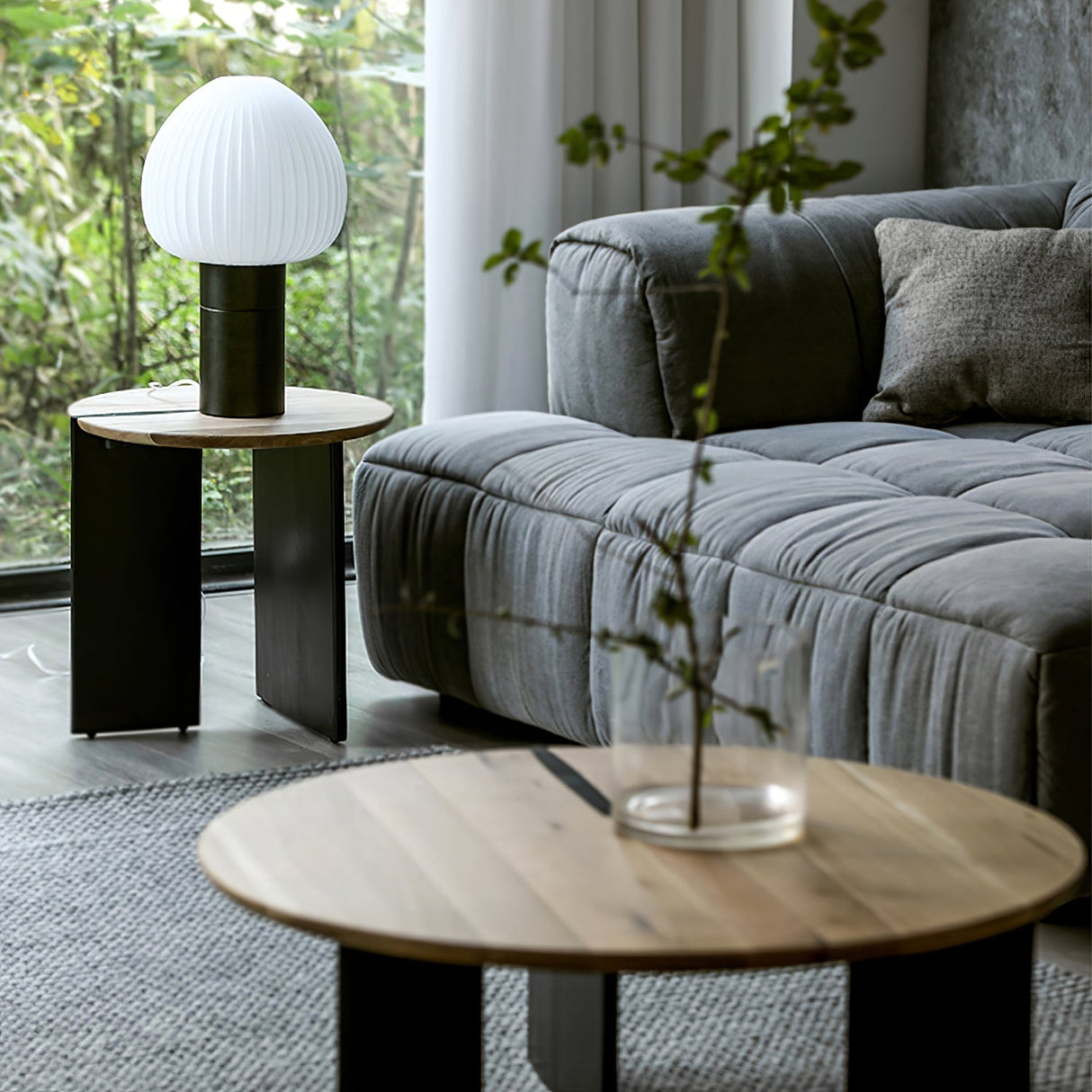 Modern Table Lamp Frosted Glass Dome With Marble Base - Product detail 5