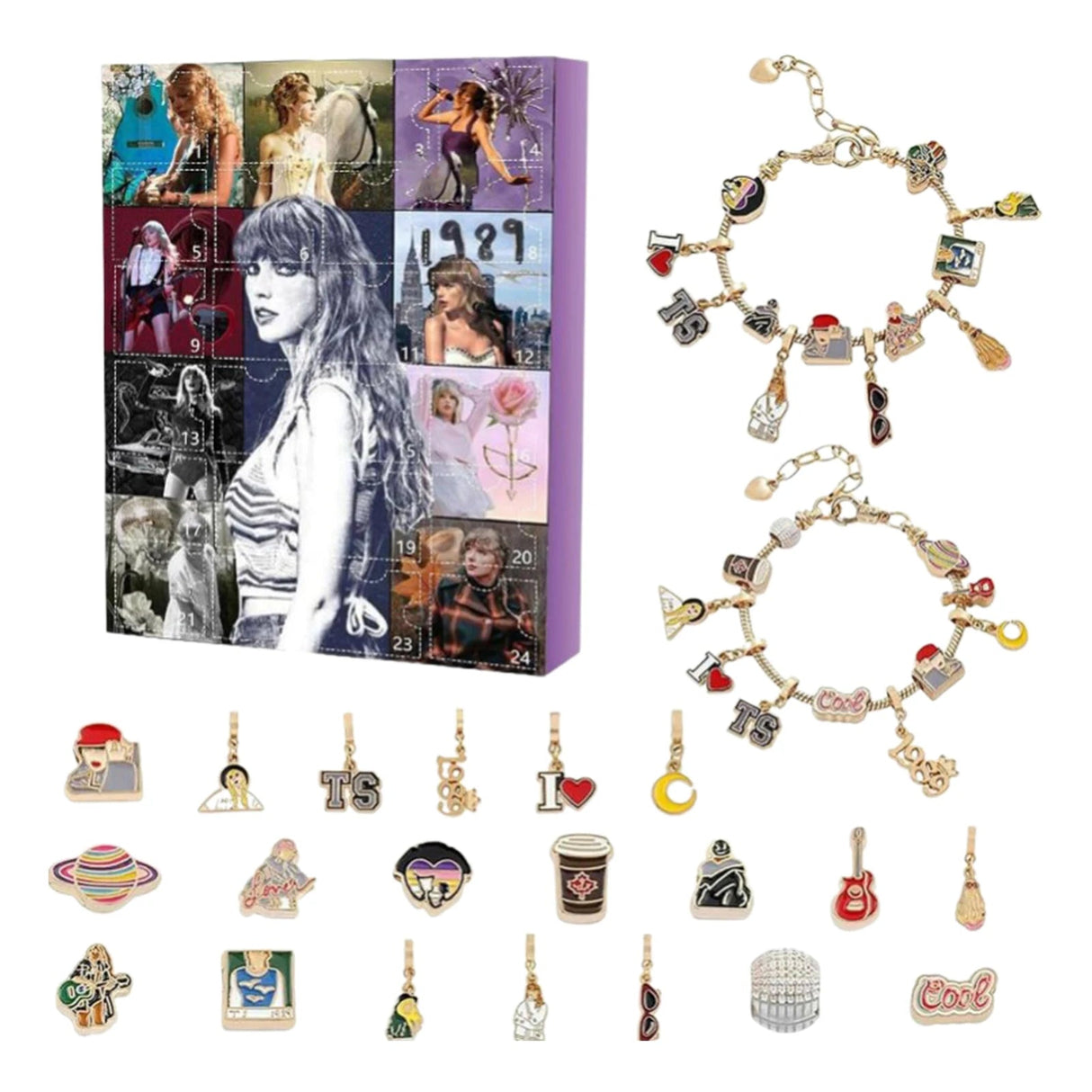 Christmas Jewelry Advent Calendar 22 Charm Bracelet Making Set - Product detail 11