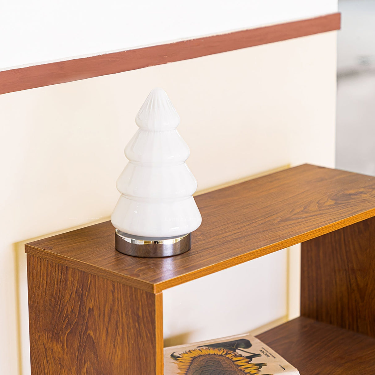 Modern Tree Table Lamp White Glass Chrome Base Design - Product example