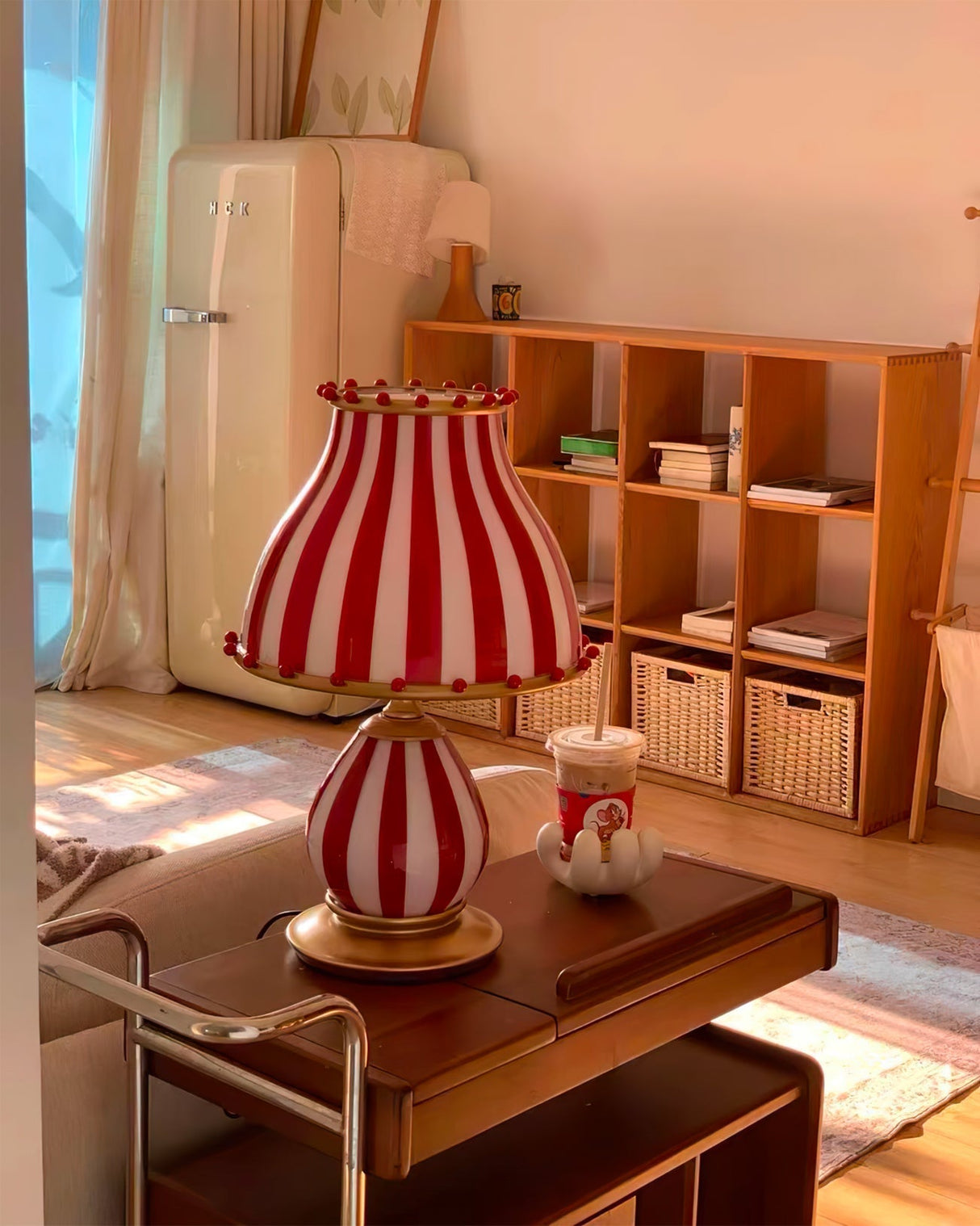 Striped Table Lamp Red White Circus Design - Product detail 28