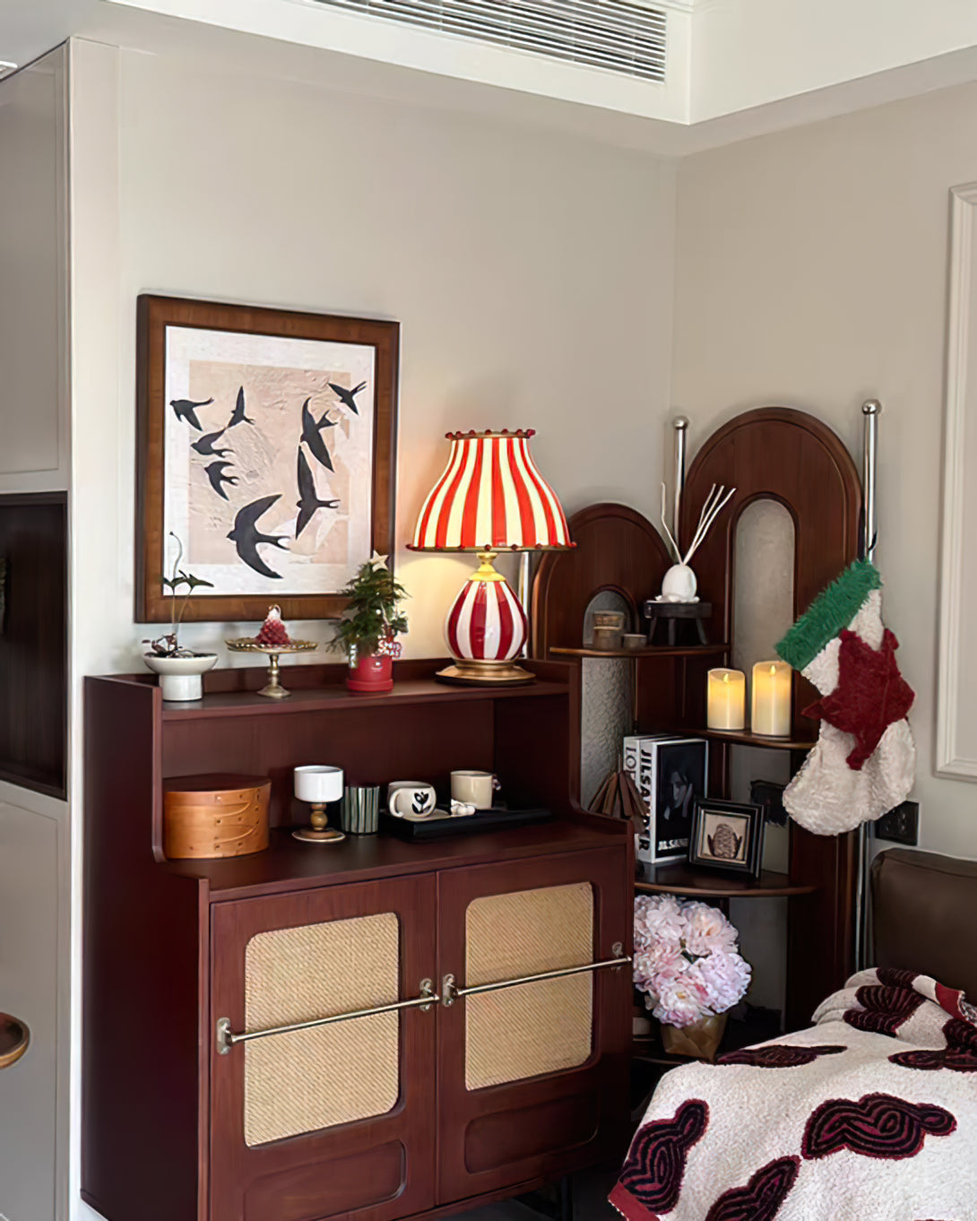 Striped Table Lamp Red White Circus Design - Product detail 35
