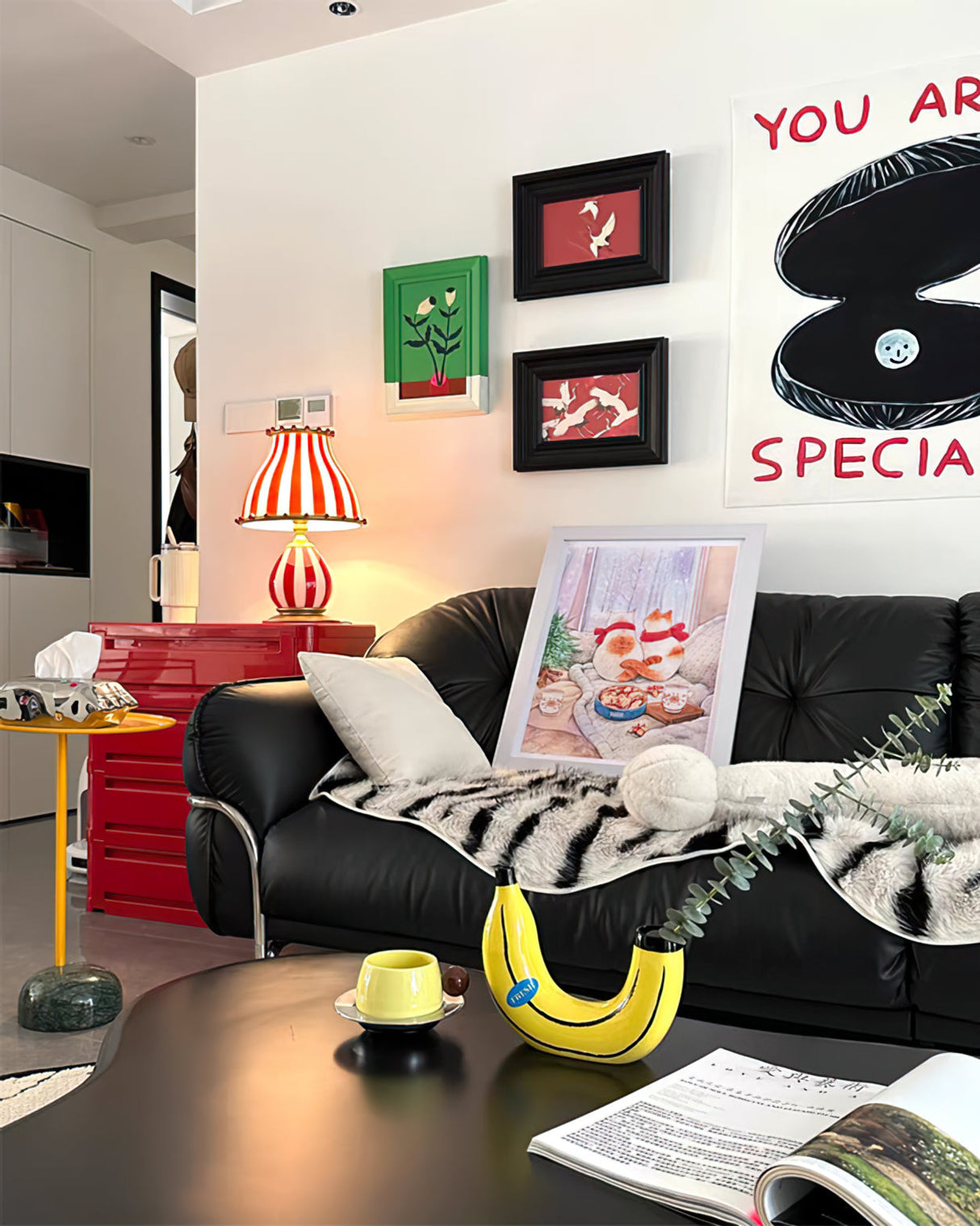 Striped Table Lamp Red White Circus Design - Product detail 39