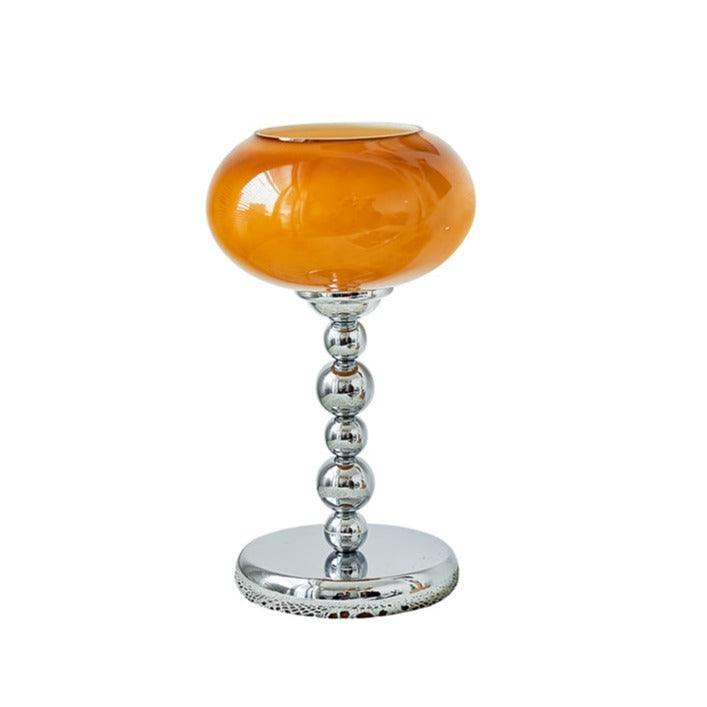 Space Age Table Lamp Orange Glass Globe Chrome Stand - Product detail 17