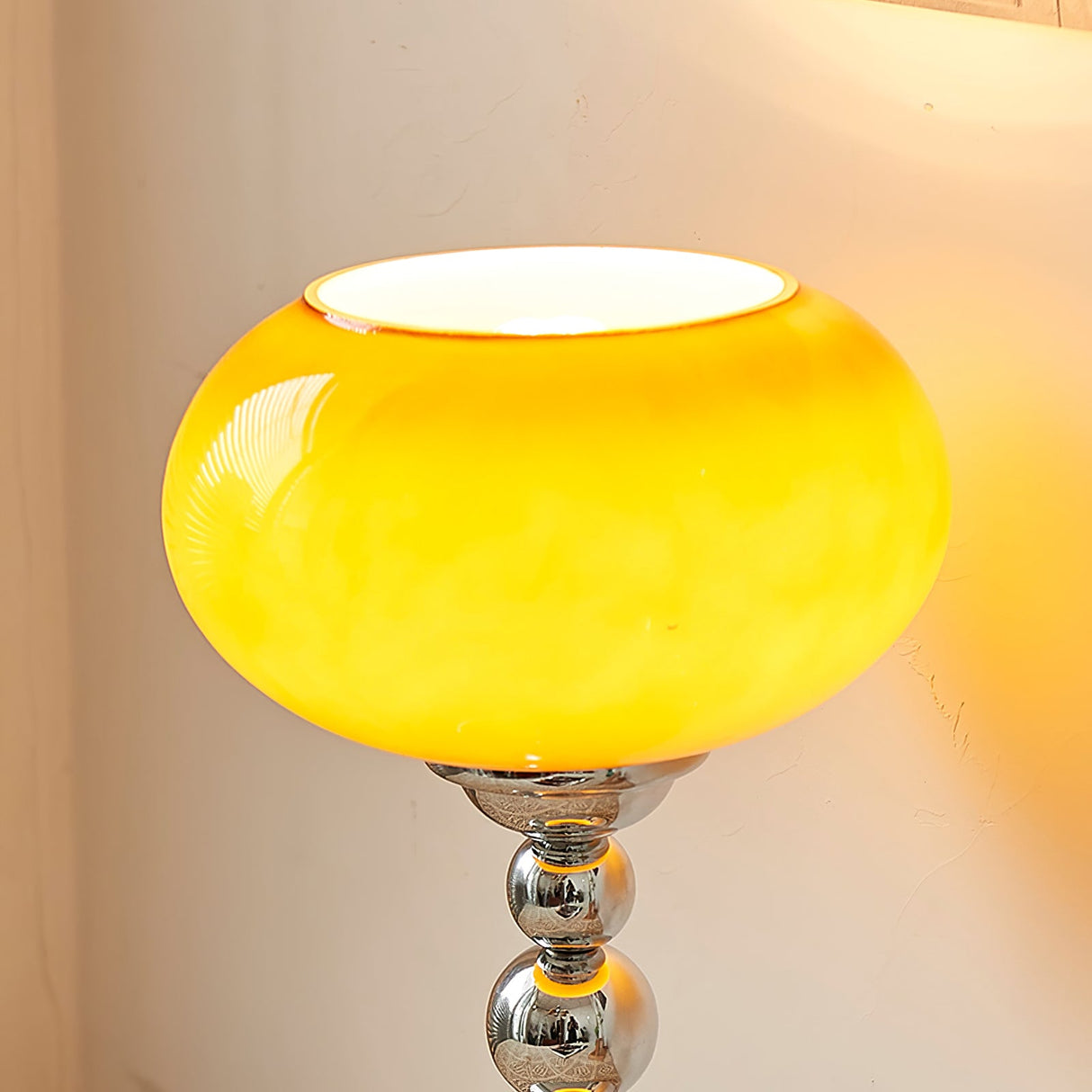 Space Age Table Lamp Orange Glass Globe Chrome Stand - Product detail 10