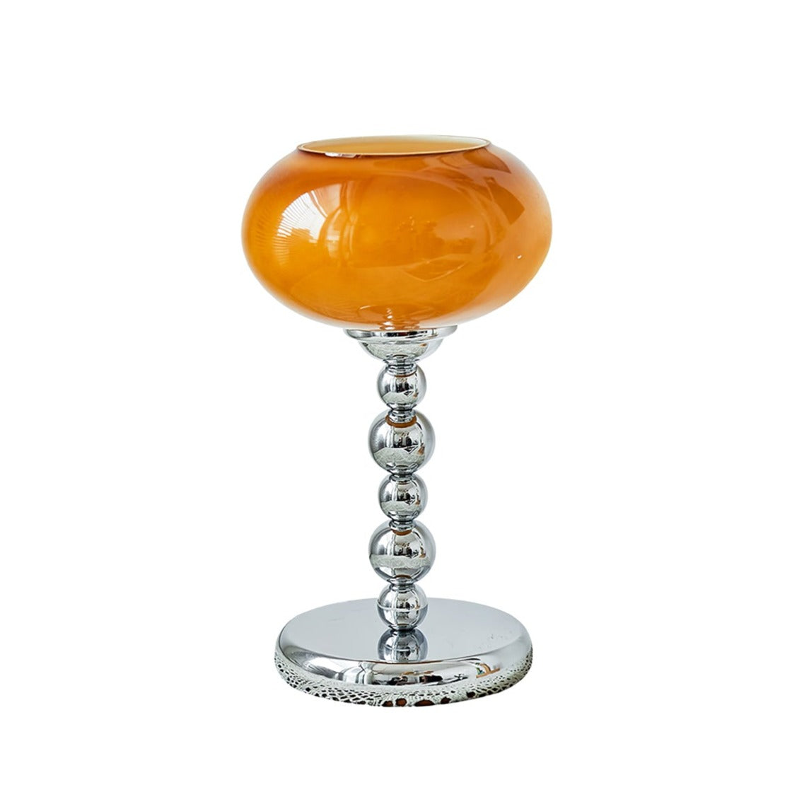 Space Age Table Lamp Orange Glass Globe Chrome Stand - Product detail 16