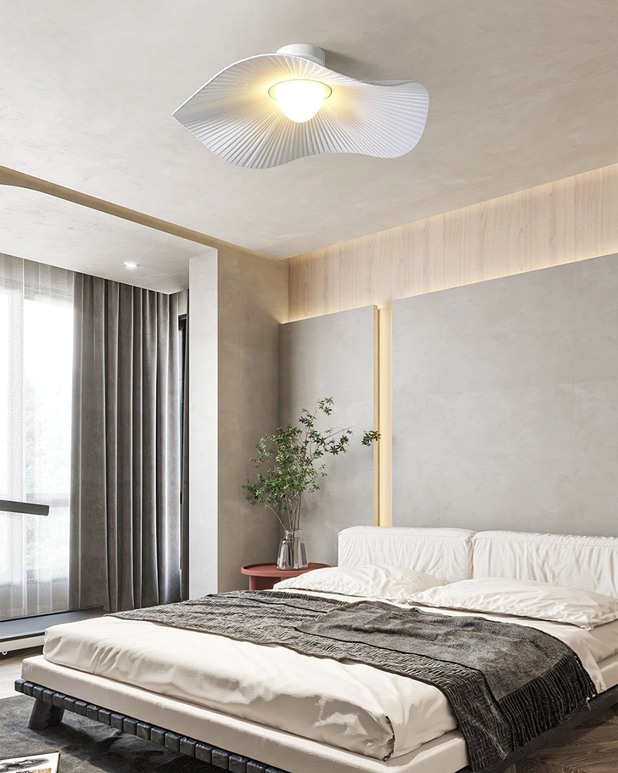 Modern Ceiling Light Pleated Wave Design with Warm Glow - Product detail 5