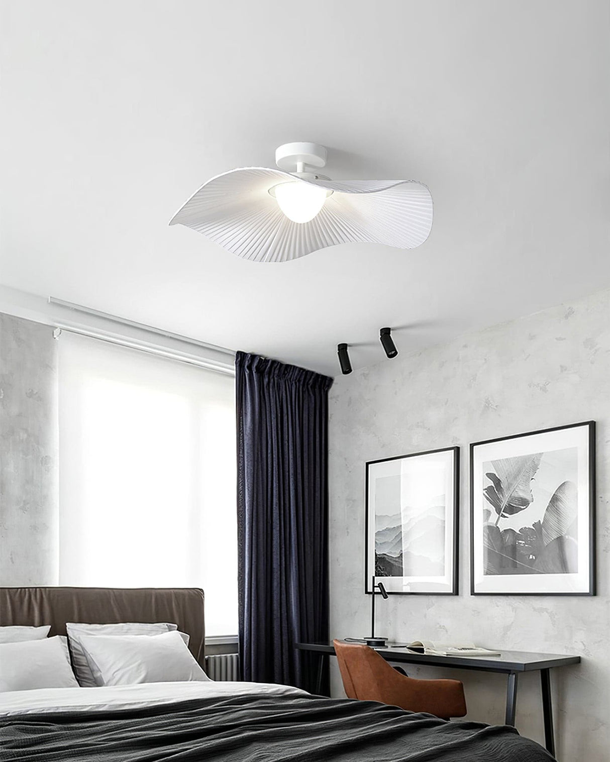 Modern Ceiling Light Pleated Wave Design with Warm Glow - Product detail 6