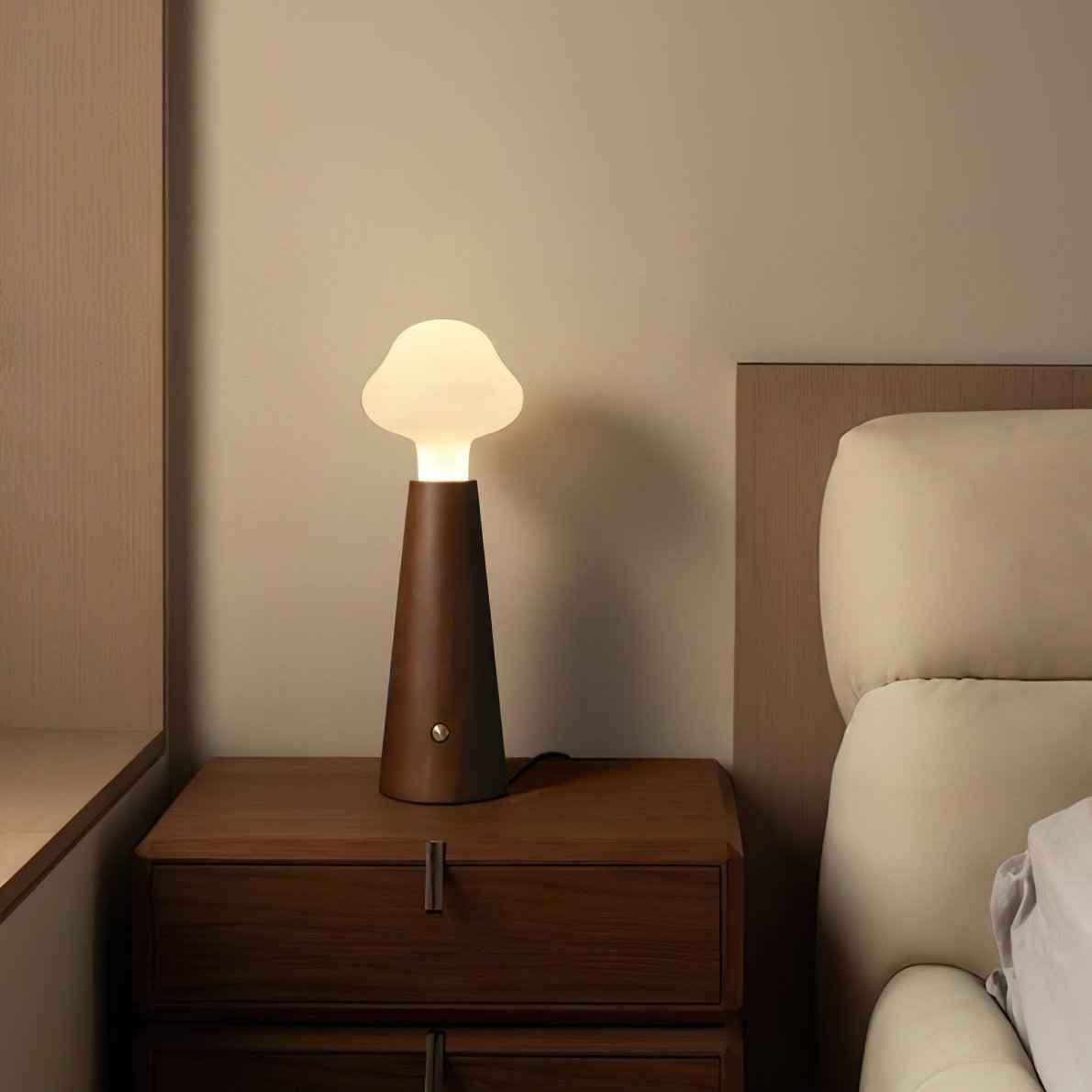 Cloud Table Lamp  Natural Wood Base with LED Light - Product detail 4