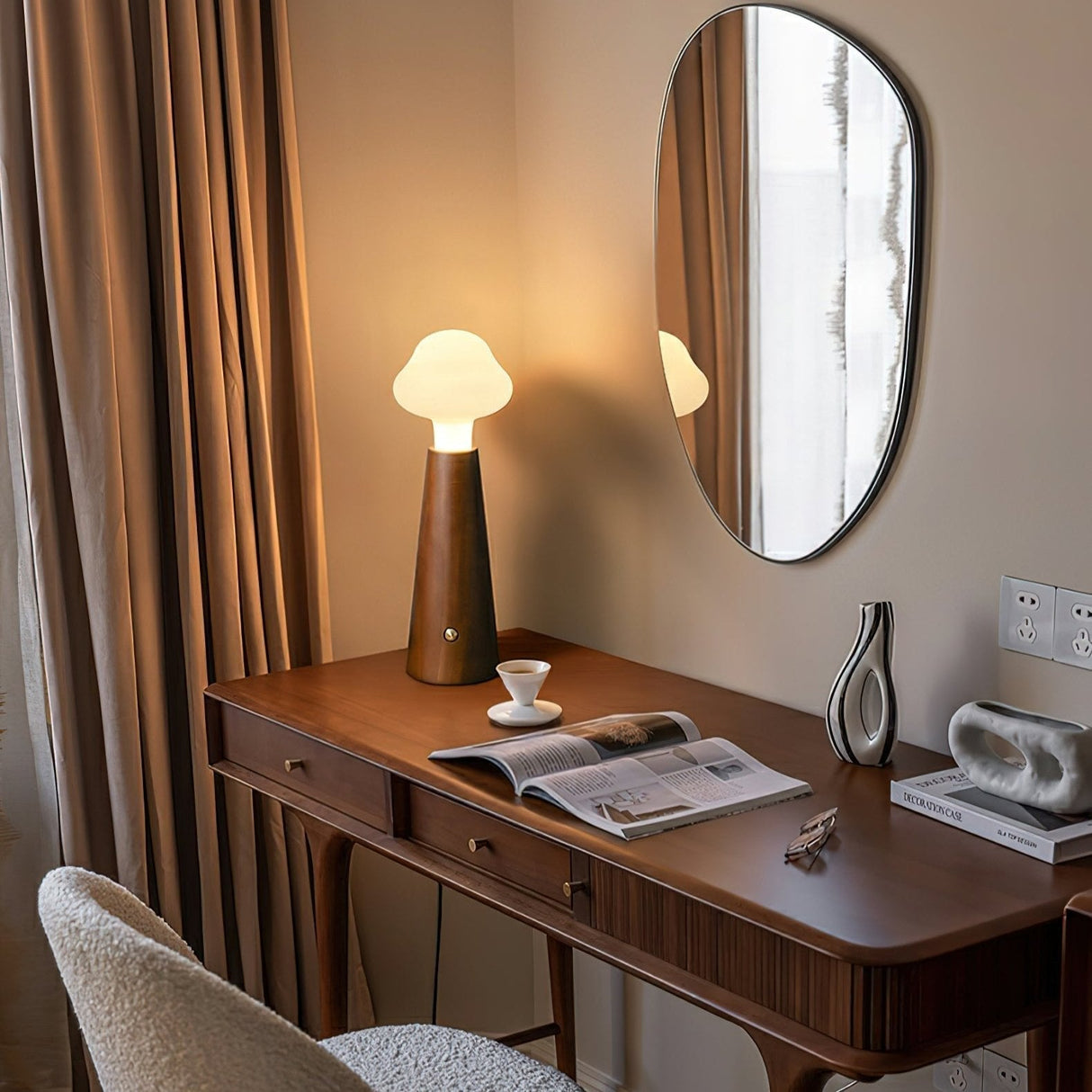 Cloud Table Lamp  Natural Wood Base with LED Light - Product detail 17