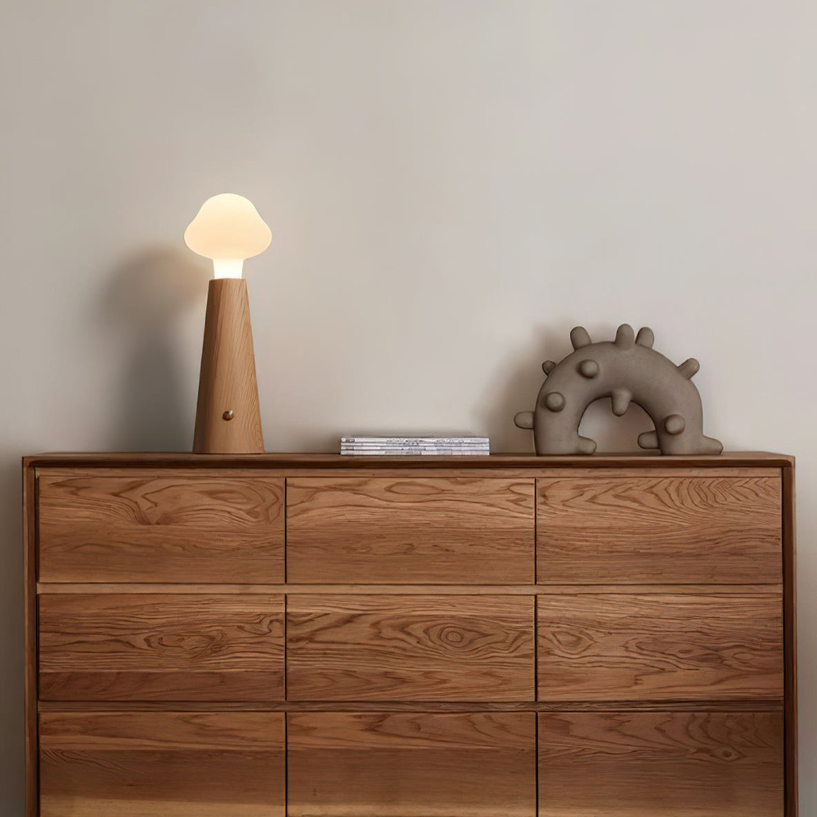 Cloud Table Lamp  Natural Wood Base with LED Light - Product detail 9