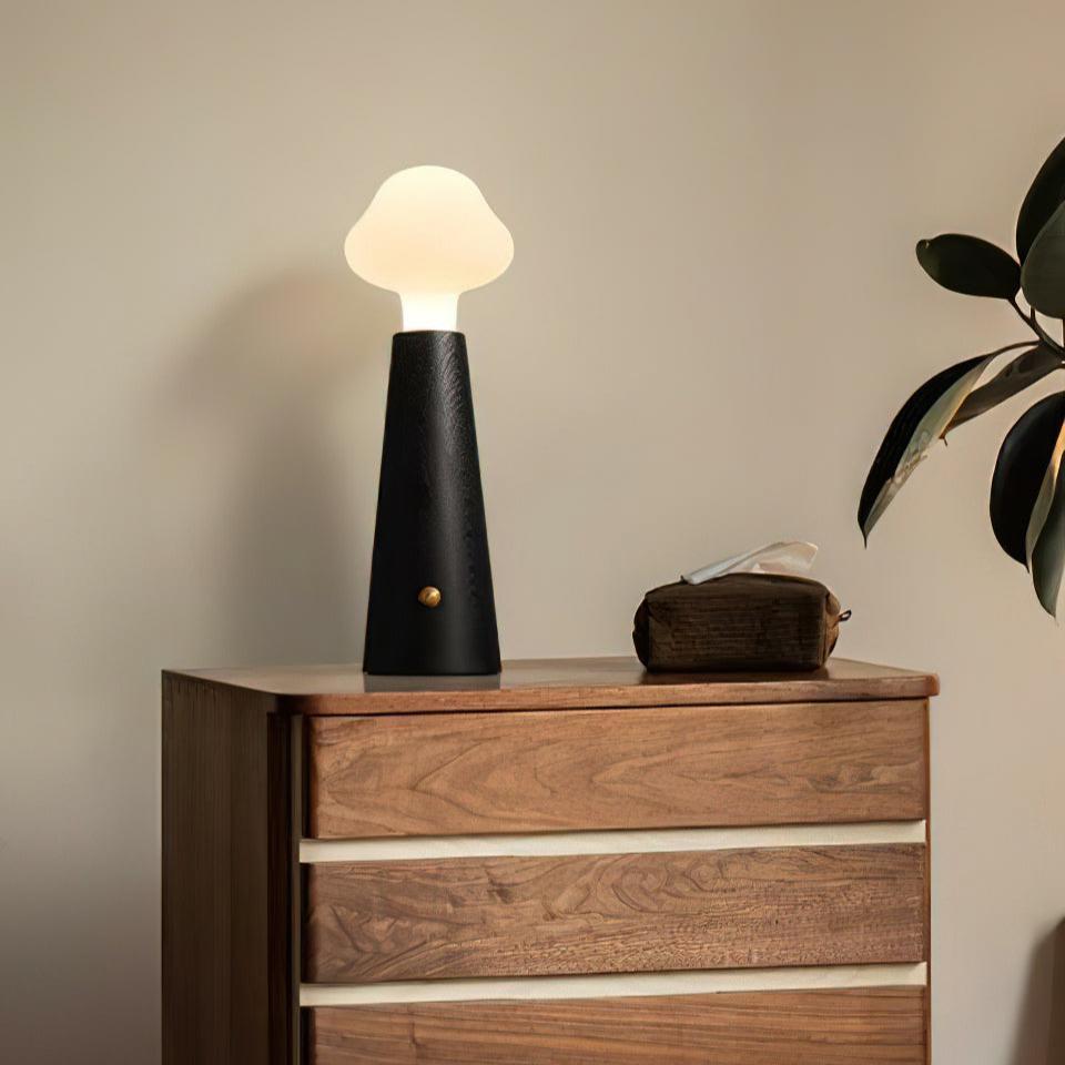 Cloud Table Lamp  Natural Wood Base with LED Light - Detailed view