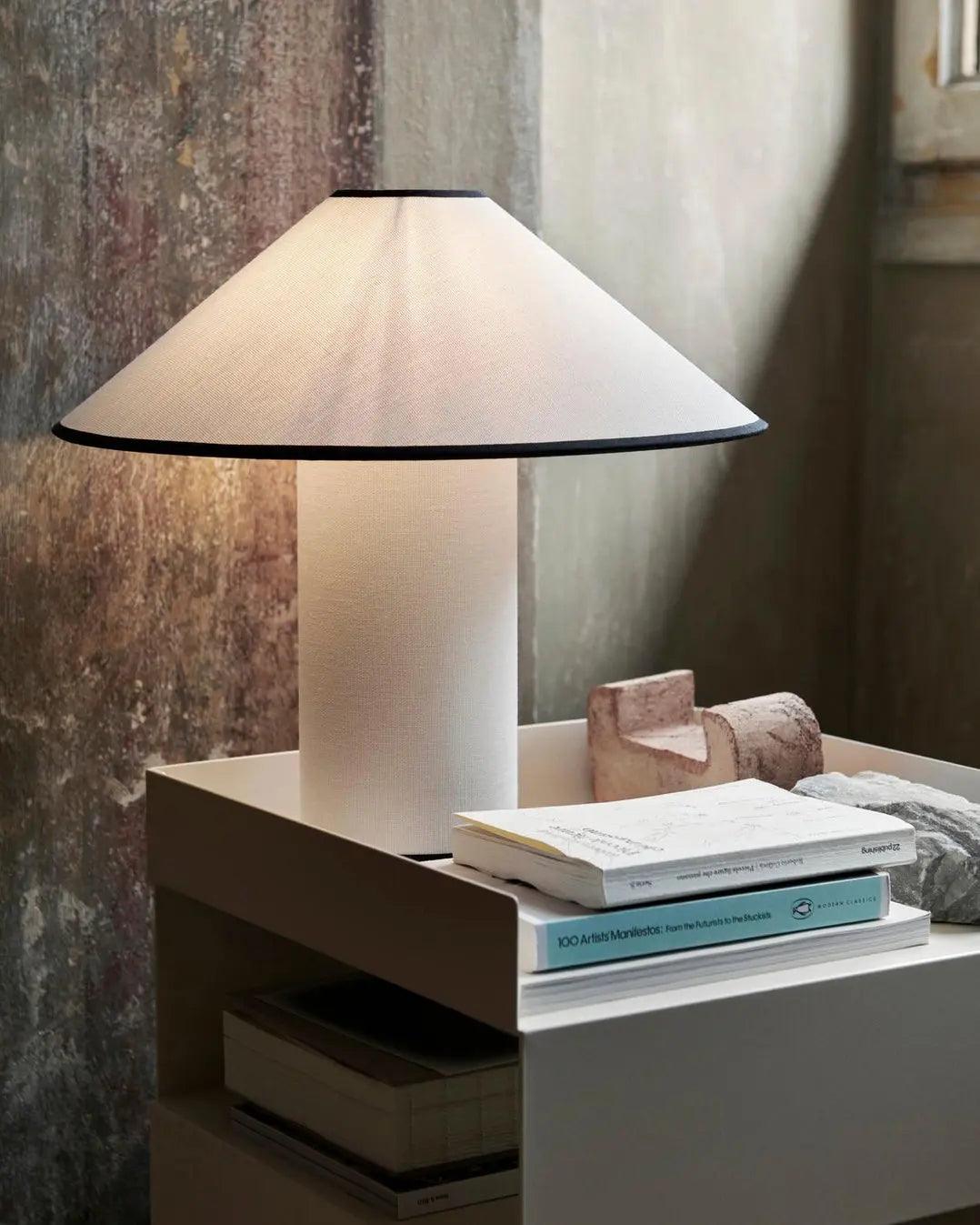 Modern Table Lamp White Metal With Red Trim - Product detail 15