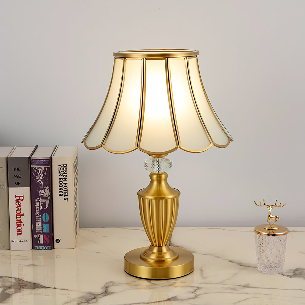 Classic Table Lamp Gold Stem Glass Shade Design - Product detail 10